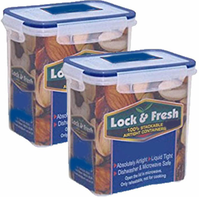 ENTITY Plastic Fridge Container  - 1300 ml(Pack of 2, Clear)