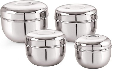 Ajay's Shoppe Steel Utility Container  - 250 ml, 500 ml, 750 ml, 1000 ml(Pack of 4, Silver)