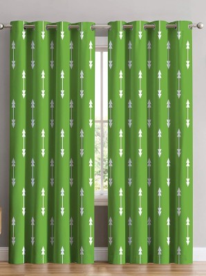 Fashion Point 214 cm (7 ft) Polyester Room Darkening Door Curtain (Pack Of 2)(Printed, Green)