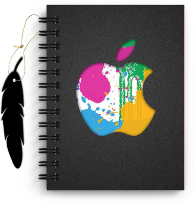 DI-KRAFT Apple Printed Diary with Bookmark for Home and office use (6*8Inch) A5 Diary Unruled 160 Pages(Multicolor)