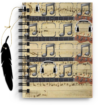 DI-KRAFT Music Printed Diary with Bookmark for Home and office use (6*8Inch) A5 Diary Unruled 160 Pages(Multicolor)