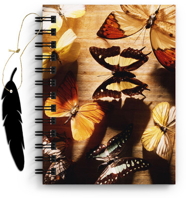DI-KRAFT Butterfly Printed Diary with Bookmark for Home and office use (6*8Inch) A5 Diary Unruled 160 Pages(Multicolor)