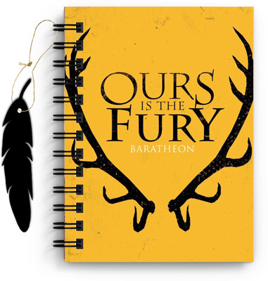 DI-KRAFT Ours The Fury Printed Diary with Bookmark for Home and office use (6*8Inch) A5 Diary Unruled 160 Pages(Multicolor)