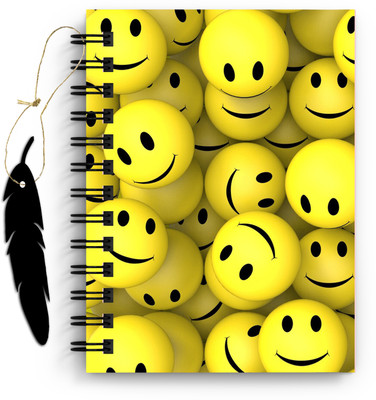 DI-KRAFT Smiley Printed Diary with Bookmark for Home and office use (6*8Inch) A5 Diary Unruled 160 Pages(Multicolor)