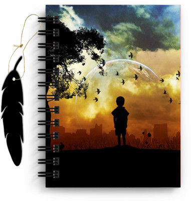 DI-KRAFT Sunset Printed Diary with Bookmark for Home and office use (6*8Inch) A5 Diary Unruled 160 Pages(Multicolor)