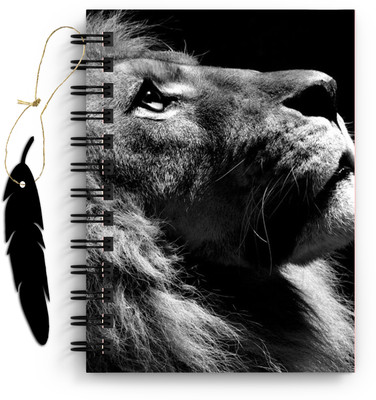 DI-KRAFT Lion Printed Diary with Bookmark for Home and office use (6*8Inch) A5 Diary Unruled 160 Pages(Multicolor)