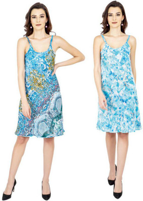 TSM Women A-line Blue Knee Length Dress