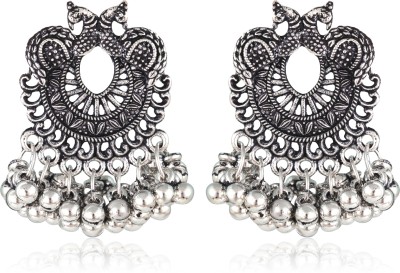 VIGHNAHARTA Vighnaharta Alloy Mayur(Peacock) Oxidised Silver German Sizzling Glittering bollywood Earring for Women and Girls [VFJ1357ERG] Beads Alloy Drops & Danglers