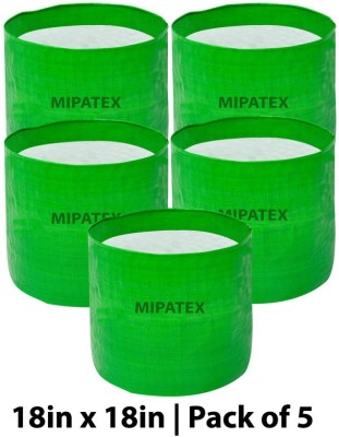 Mipatex Plant Grow Bags 18in x 18in, Terrace Gardening Vegetable Planting Pots, Woven Fabric Leafy Fruits Growing Containers (Green, Pack of 5) Grow Bag