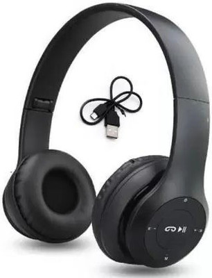 Wanzhow Wireless Bluetooth Sports Headphones Microphone Portable Stereo Bluetooth(Black, On the Ear)