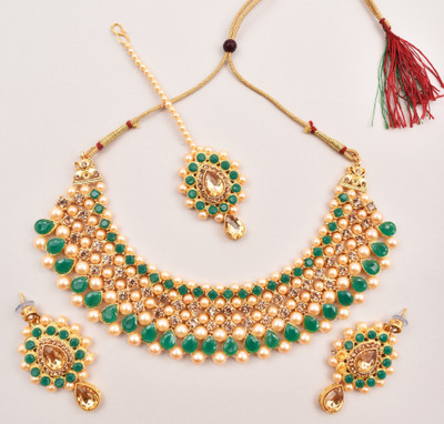 FARID ENTERPRISES Alloy Gold-plated Red Jewellery Set(Pack of 1)