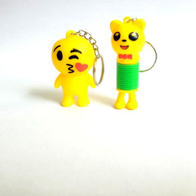 ShopTalk Smiley Rubber Light Blinker & Smiley Spring Key Chain