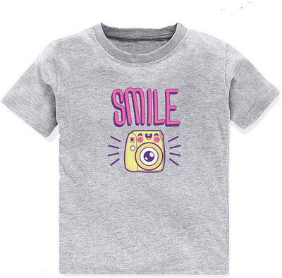 Kavee Boys Typography, Printed Pure Cotton Regular T Shirt(Grey, Pack of 1)