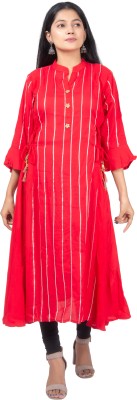 DOLL FAB Women Solid A-line Kurta(Red)