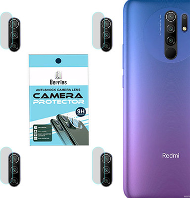 BERRIES Back Camera Lens Glass Protector for REDMI 9 PRIME [Unbreakable Polycarbonate Material](Pack of: 4)