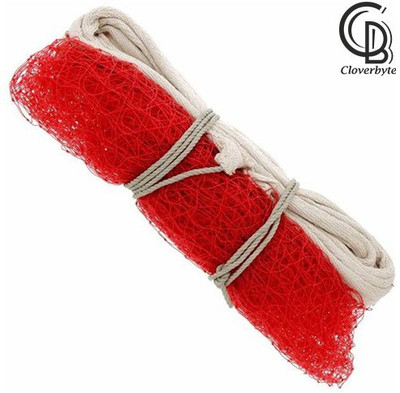CLOVERBYTE Premium Nylon Badminton Net Four Side Cotton Tape Pack of 1 Superior Badminton Net Badminton Net(Red, White)