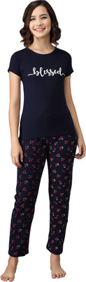 ANIXA Women Printed Multicolor Top & Pyjama Set