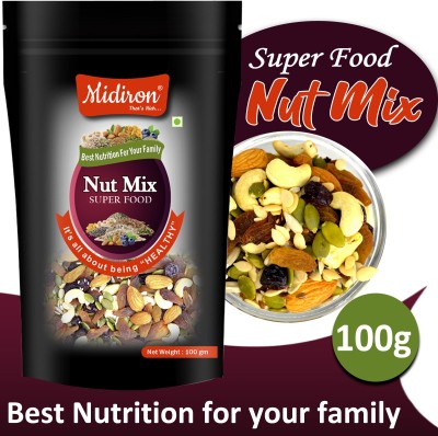 Midiron Nut Mix, Roasted Trail Mix Super food, Antioxidant and Protein Rich, Healthy Mix for Daily Use Assorted Nuts(100 g)