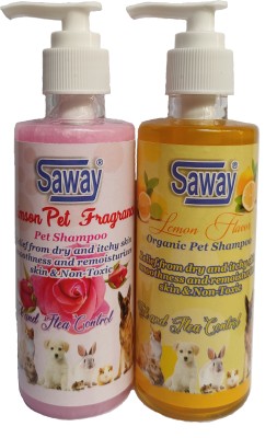 SAWAY SAWAY Flea And Tick Control LEMON AND CRIMSON SHAMPOO PACK OF 400 ML Allergy Relief, Anti-fungal, Anti-itching, Conditioning, Flea and Tick, Anti-microbial Lemon and Crimpson Dog Shampoo(400 ml)