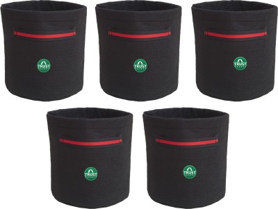 TrustBasket Happy Roots Textile Felt Fabric Grow Bags 8x8 (Set of 5) Plant Container Set(Pack of 5, Fabric)