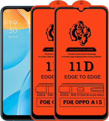Roxel Edge To Edge Tempered Glass for Oppo A15(Pack of 2)