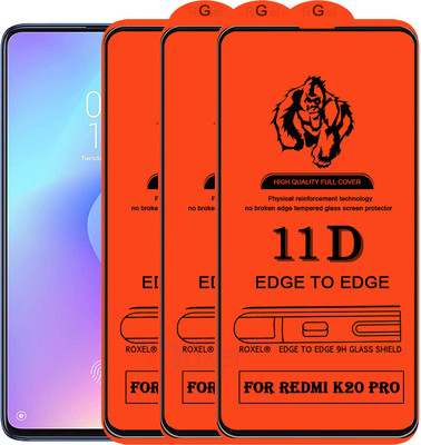 Roxel Edge To Edge Tempered Glass for Mi K20 Pro(Pack of 3)
