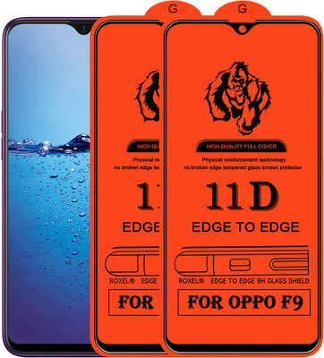 Roxel Edge To Edge Tempered Glass for Oppo F9(Pack of 2)