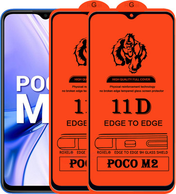 Roxel Edge To Edge Tempered Glass for Poco M2(Pack of 2)