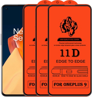 Roxel Edge To Edge Tempered Glass for Oneplus 9(Pack of 3)