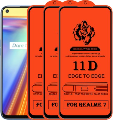 Roxel Edge To Edge Tempered Glass for Realme 7(Pack of 3)