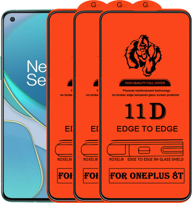 Roxel Edge To Edge Tempered Glass for Oneplus 8T(Pack of 3)