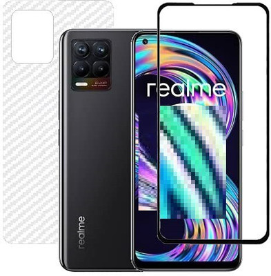 Bodoma Edge To Edge Tempered Glass for Realme Qi3 pack of 2(Pack of 2)