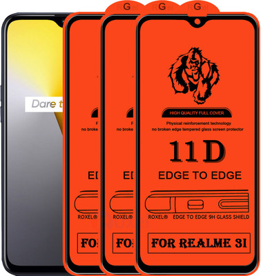 Roxel Edge To Edge Tempered Glass for Realme 3i(Pack of 3)