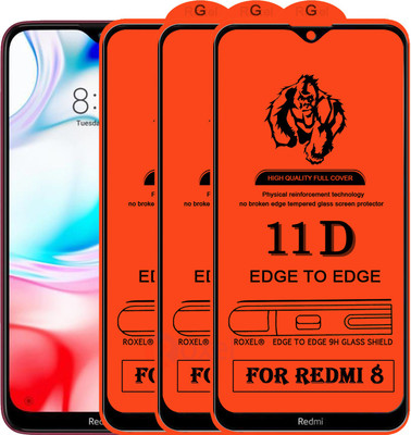 Roxel Edge To Edge Tempered Glass for Redmi 8 New(Pack of 3)