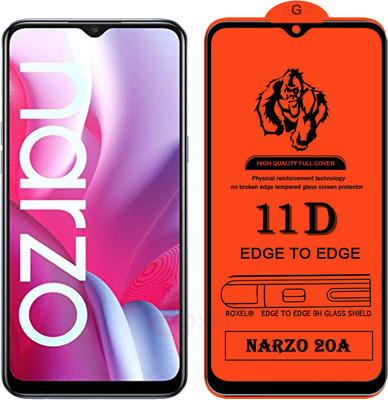Roxel Edge To Edge Tempered Glass for Realme Narzo 20A(Pack of 1)
