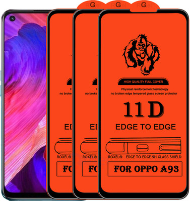 Roxel Edge To Edge Tempered Glass for Oppo A93(Pack of 3)