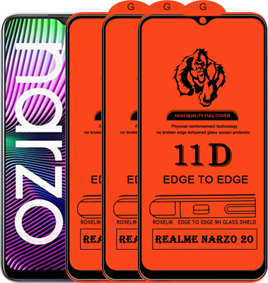 Roxel Edge To Edge Tempered Glass for Realme Narzo 20(Pack of 3)