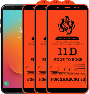 Roxel Edge To Edge Tempered Glass for Samsung Galaxy J8(Pack of 3)