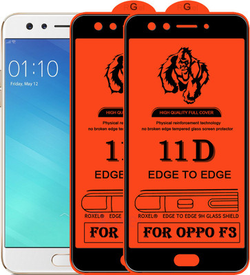 Roxel Edge To Edge Tempered Glass for Oppo F3(Pack of 2)