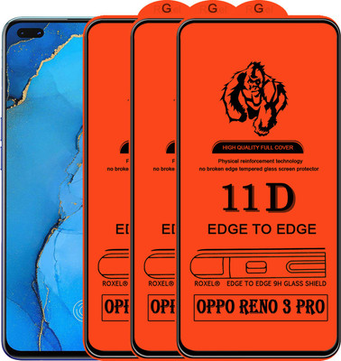 Roxel Edge To Edge Tempered Glass for OPPO RENO 3 PRO(Pack of 3)