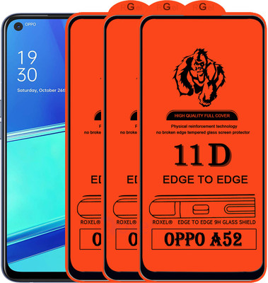 Roxel Edge To Edge Tempered Glass for Oppo A52(Pack of 3)