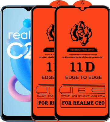 Roxel Edge To Edge Tempered Glass for Realme C20(Pack of 2)