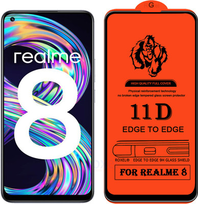Roxel Edge To Edge Tempered Glass for Realme 8(Pack of 1)