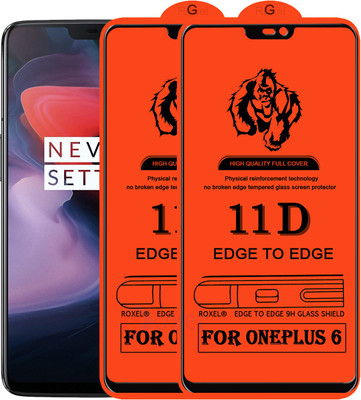 Roxel Edge To Edge Tempered Glass for OnePlus 6(Pack of 2)