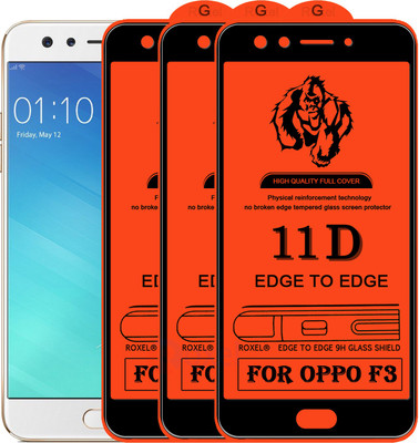 Roxel Edge To Edge Tempered Glass for Oppo F3(Pack of 3)