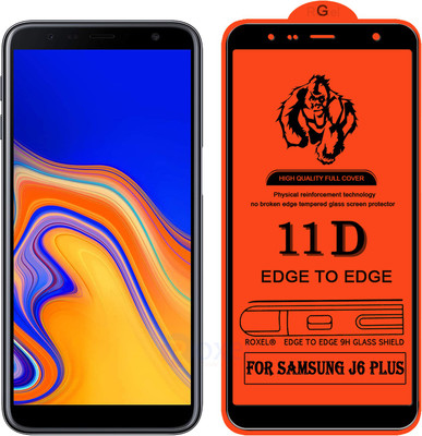 Roxel Edge To Edge Tempered Glass for Samsung J6 Plus(Pack of 1)