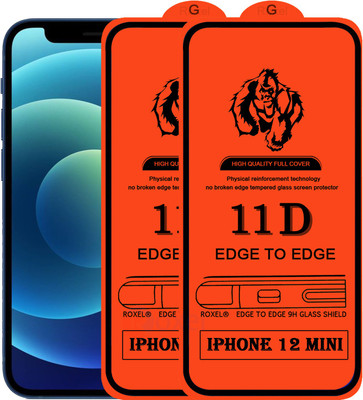 Roxel Edge To Edge Tempered Glass for IPhone 12 Mini(Pack of 2)