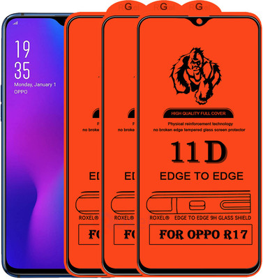 Roxel Edge To Edge Tempered Glass for Oppo R17(Pack of 3)
