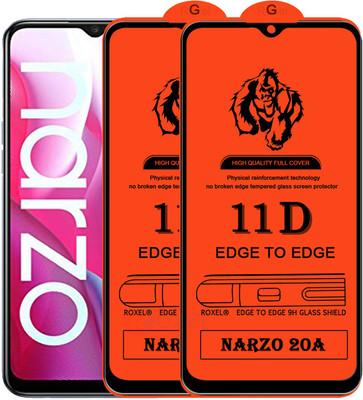 Roxel Edge To Edge Tempered Glass for Realme Narzo 20A(Pack of 2)