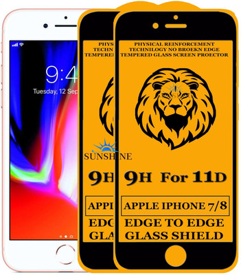 SUNSHINE Tempered Glass Guard for Edge to Edge Tempered Glass For - IPHONE 8(Pack of 2)